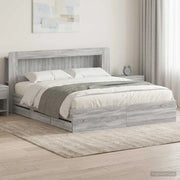 Struttura del letto con stoccaggio e testata Sonoma grigio 3434072