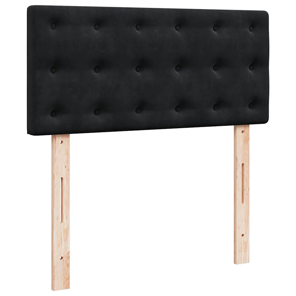 Struttura Letto Pouf con Materassi Nero 160x200 cm in Velluto 3312955