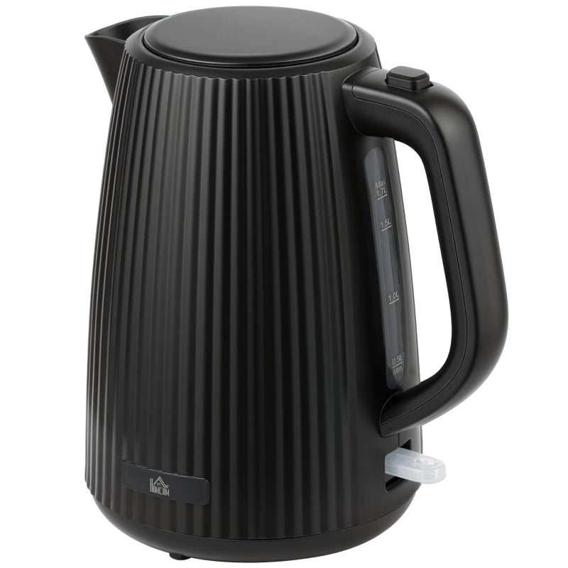 Bollitore elettrico da 1,7 l, con funzione di ebollizione rapida, 2200 W, con filtro anticalcare removibile, spegnimento automatico, colore nero.