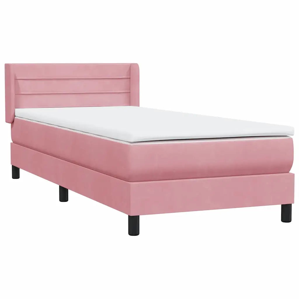 Giroletto a Molle con Materasso Rosa 90x210 cm Velluto
