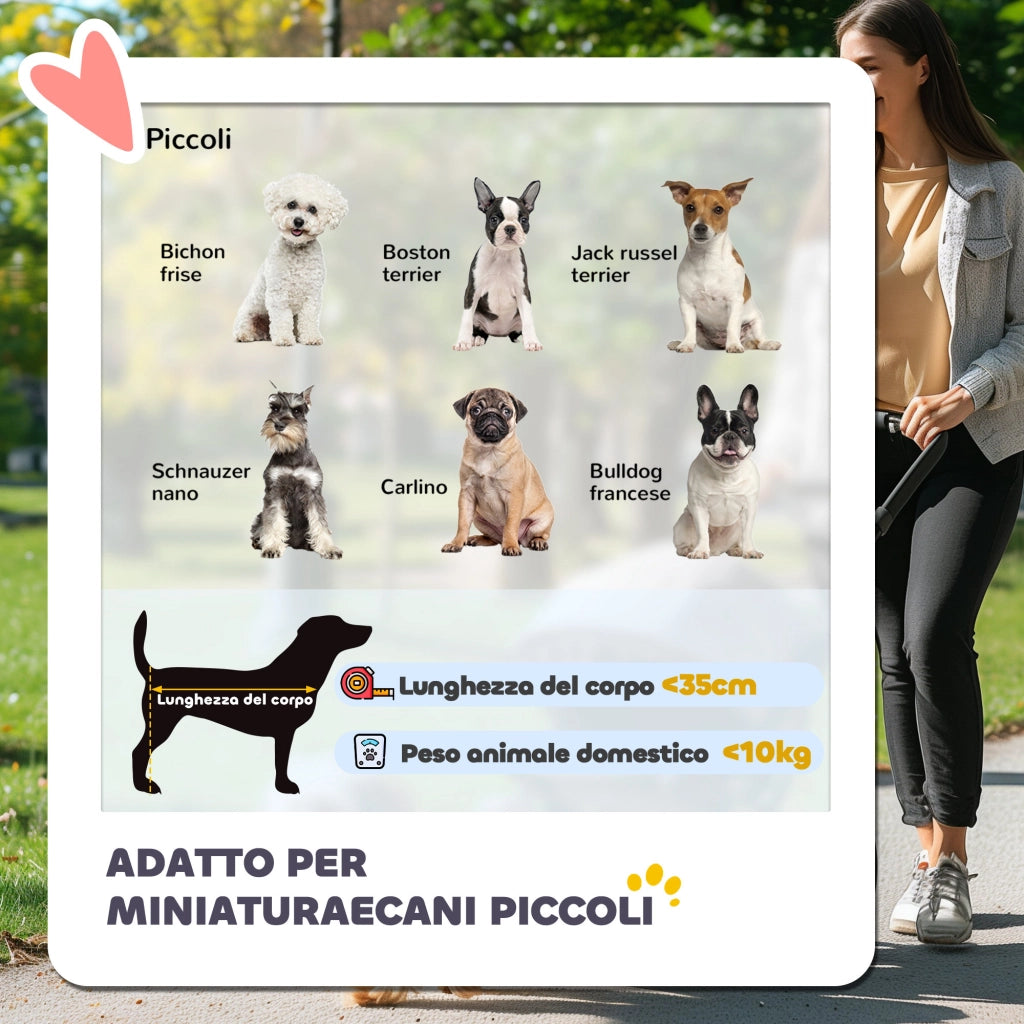 Passeggino per Cani Pieghevole ¨C Zephmum ¨C Grigio con Copertura Antipioggia