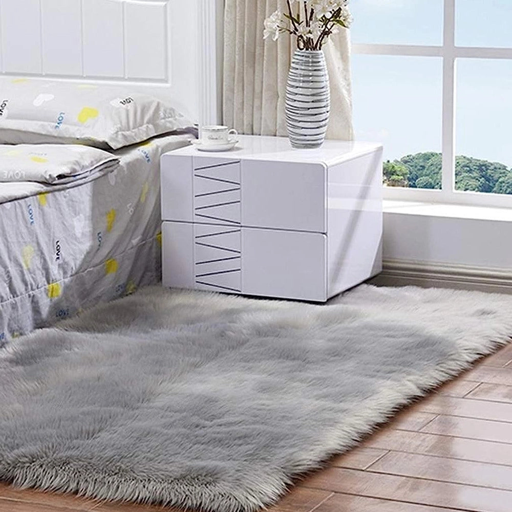 Trade Shop - Tappeto Cute Rettangolare Pelliccia Fluffy Colori Living Camera Letto 120x180 Cm -