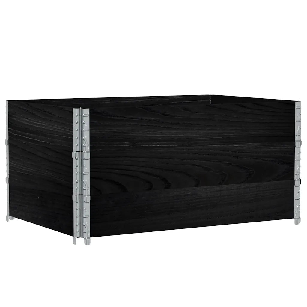 Paretali per Pallet 3 pz Neri 120x80cm Legno Massello di Pino CFW1376544