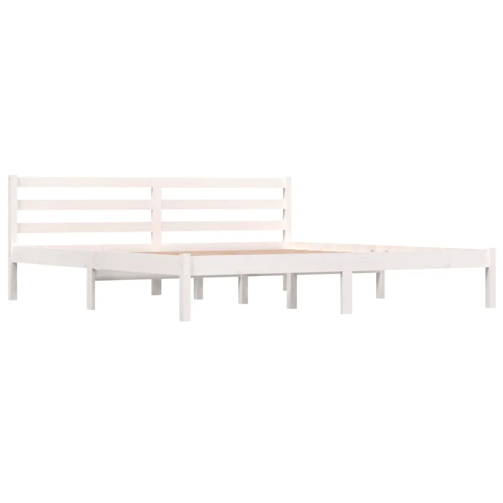 Giroletto-Struttura Letto Bianco in Legno Massello 180x200 cm Super King 747031