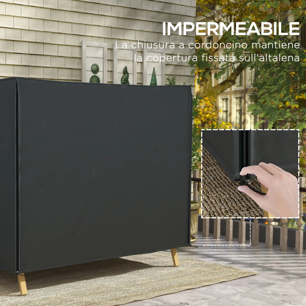 Copertura per Dondolo da Giardino 3 Posti Impermeabile e Anti UV 220x125x172 cm Nero