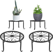 Standar per piante fiorite - Design retro a spirale - Base di vaso di metallo - Interno ed esterno - Nero - Set da 2 pezzi
