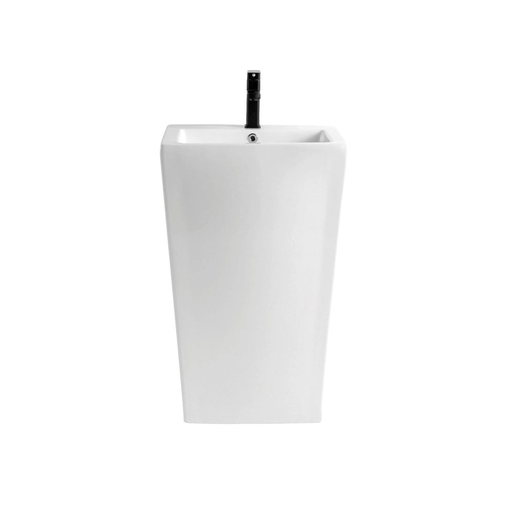 Lavabo freestanding rettangolare in ceramica bianco 53x46,5x86,5 – Modello LAV303