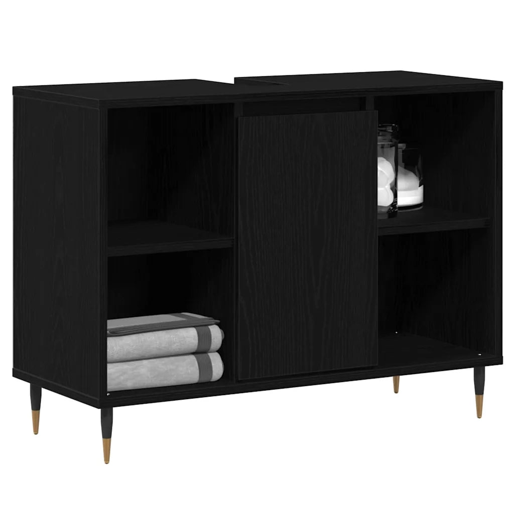 Mobile da Bagno Nero 80 x 33 x 60 cm Legno multistrato 873894
