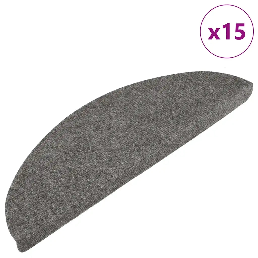 Tappeti Adesivi per Scale 15 pz 56x17x3 cm Grigi 136391
