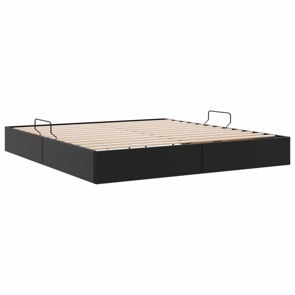 Letto ottomano Nero 180 x 200 cm Pelle Sintetica 3442782