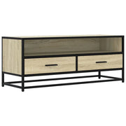 Mobile TV industriale con ampio vano contenitore per soggiorno 100 x 34,5 x 40 cm realizzato in legno ingegnerizzato di rovere Sonoma 02_0049589