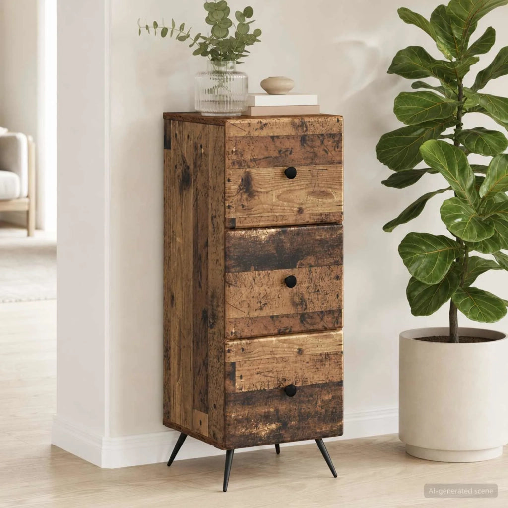 Mobile con Cassetti Legno antico 33 x 34,5 x 90 cm 895543