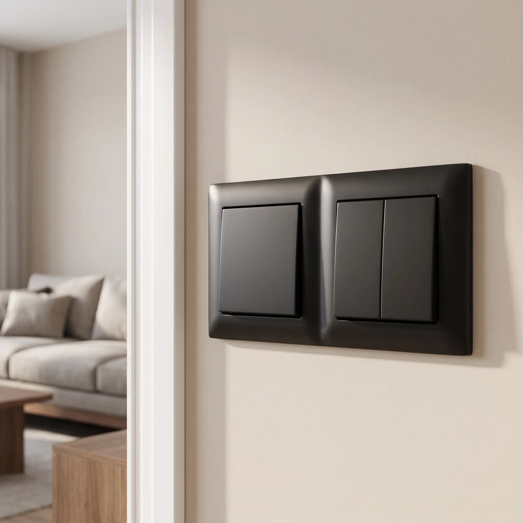 Placca Doppia Per Prese Oste Jnh014-2f Black