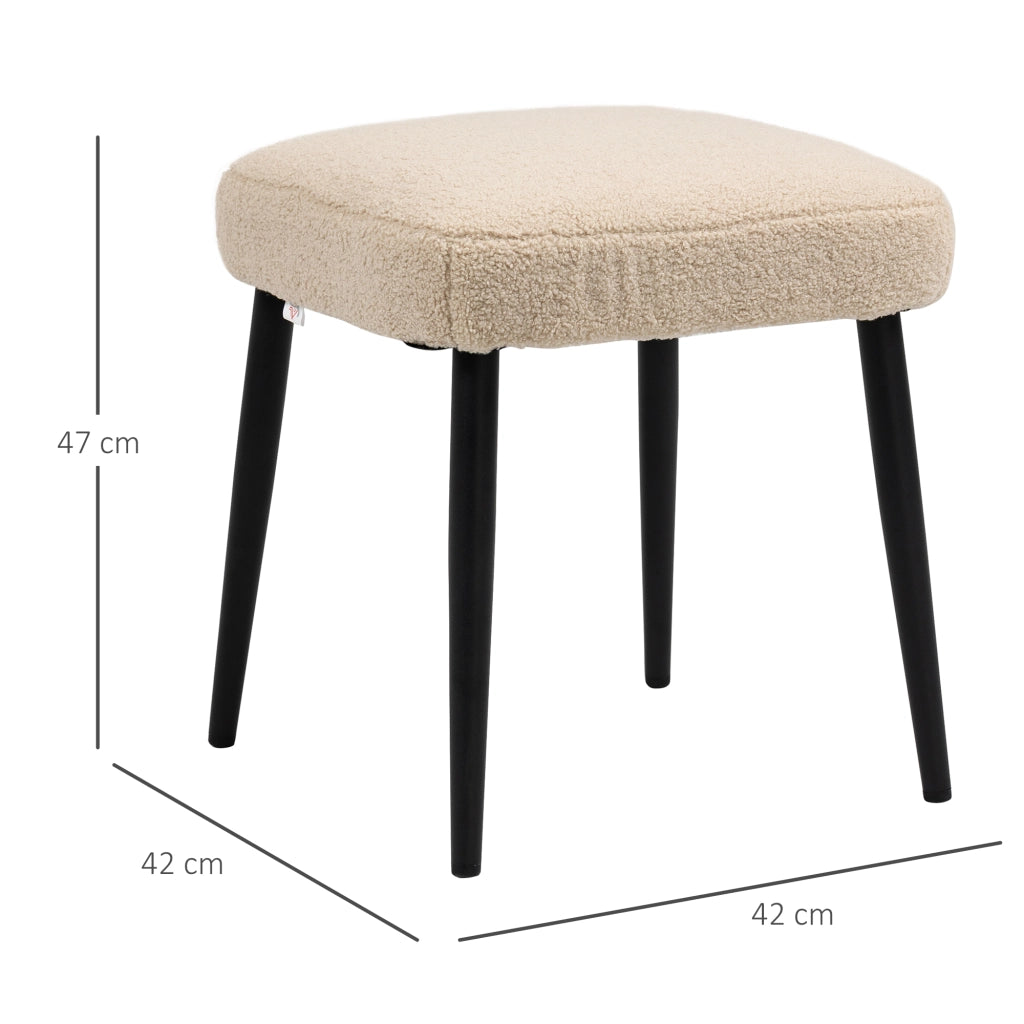 Pouf imbottito Sgabello multifunzione per salotto e camera con seduta morbida in poliestere Beige