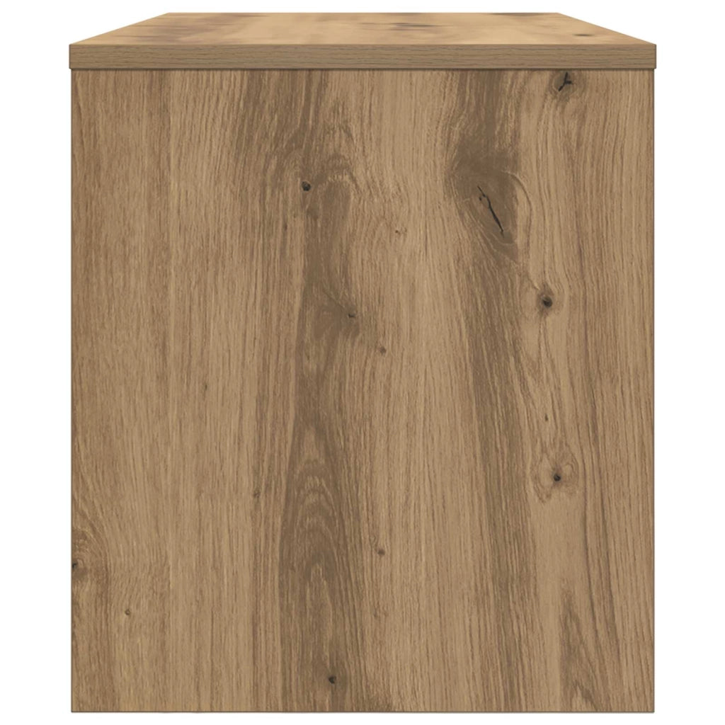 Mobile porta TV rettangolare moderno 80 x 35 x 40 cm con pratico ripiano stile contemporaneo legno di rovere lavorato a mano 02_0058352