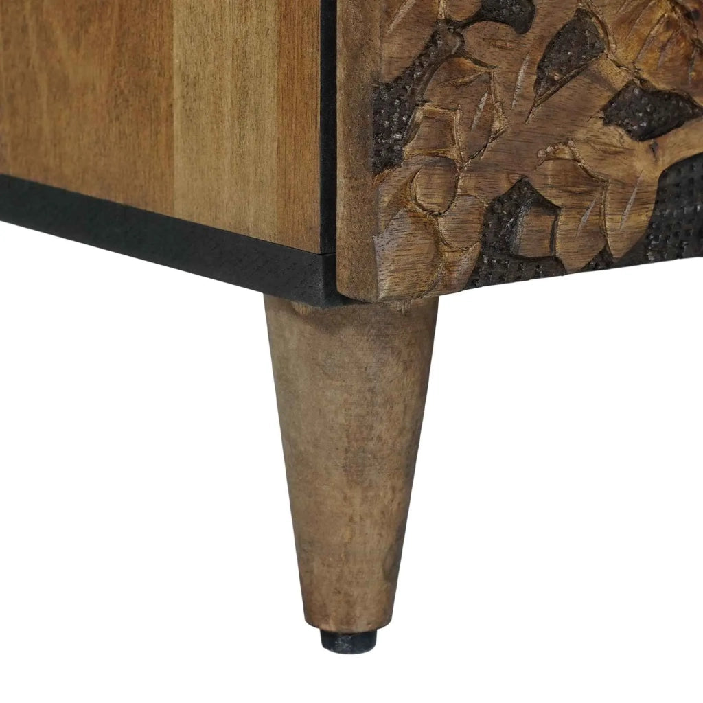 Mobile TV Marrone 100 x 33,5 x 46 cm Legno di mango massello