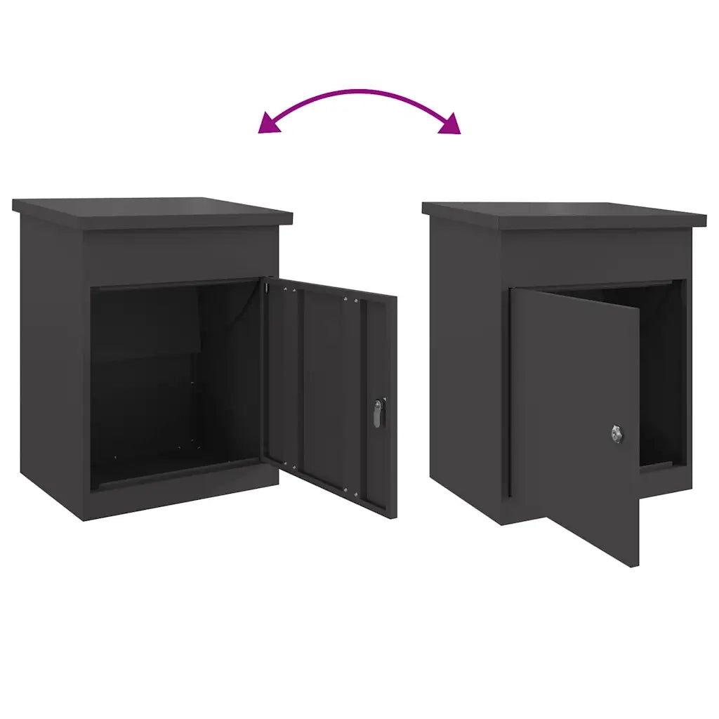 vidaXL Cassetta per pacchi Nero 44 x 35 x 59 cm Acciaio