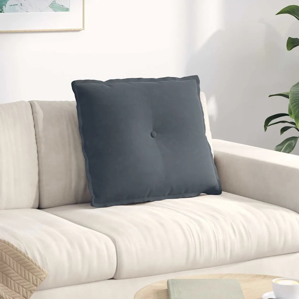 Cuscino per Schiena | Cuscino dorsale Grigio scuro 60 x 50 cm Tessuto in Cords