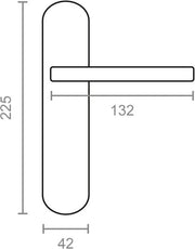 Maniglia per porta con piastra curva - maniglia in acciaio inossidabile - finitura PVD dorata - 225 x 138 x 66 mm