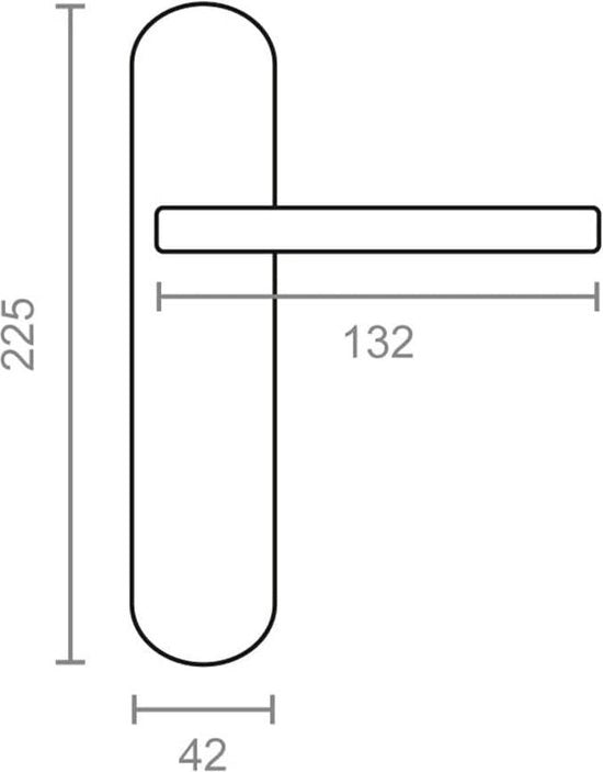 Maniglia per porta con piastra curva - maniglia in acciaio inossidabile - finitura PVD dorata - 225 x 138 x 66 mm