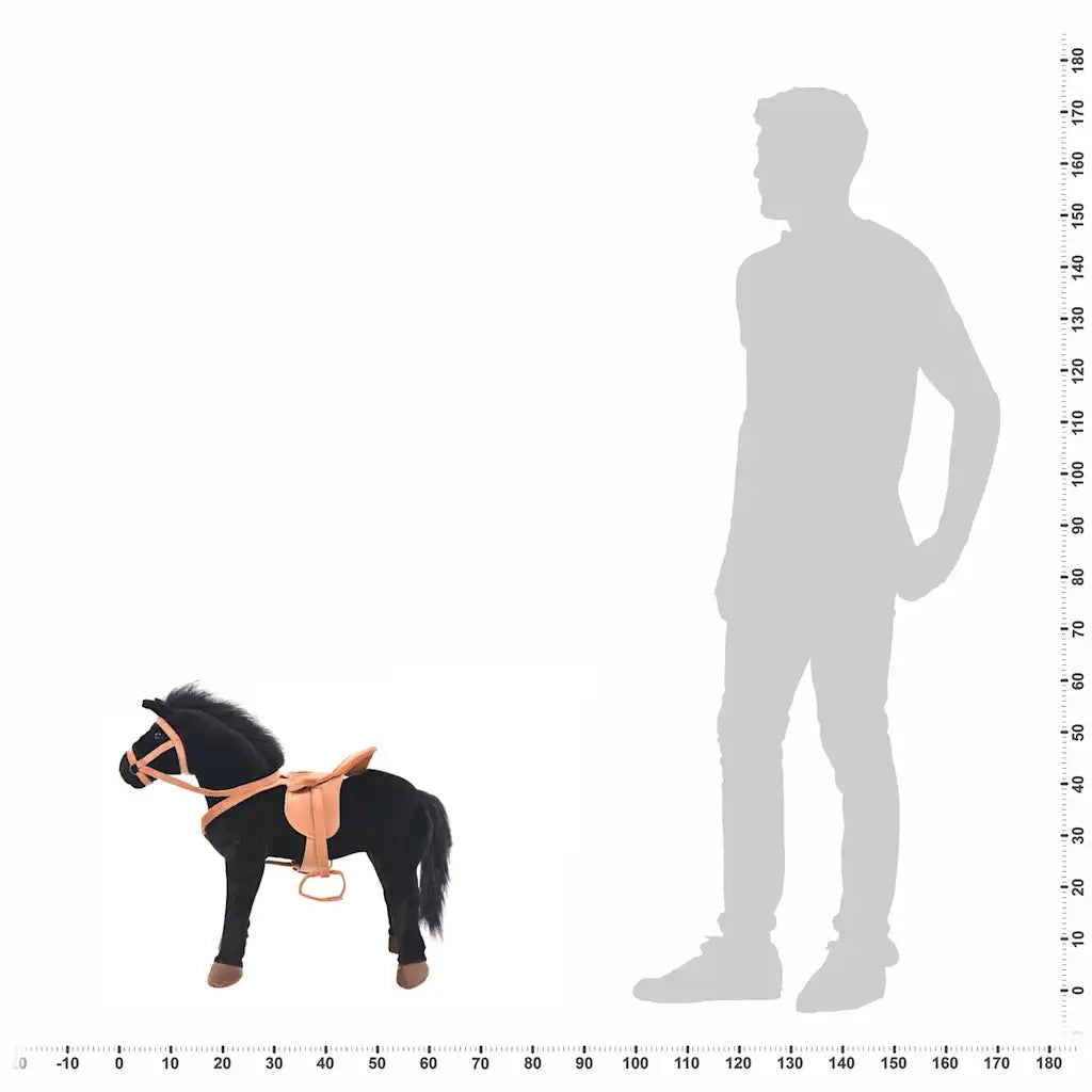 Cavallo in Peluche in Piedi Nero CFW6603207