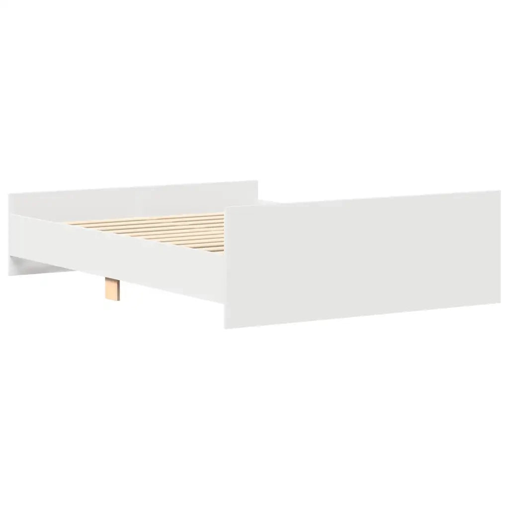 Giroletto con Testiera e Pediera-Struttura Letto Bianco 120x190 cm