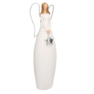 Angelo resina bianco con led cm 10x7xh30