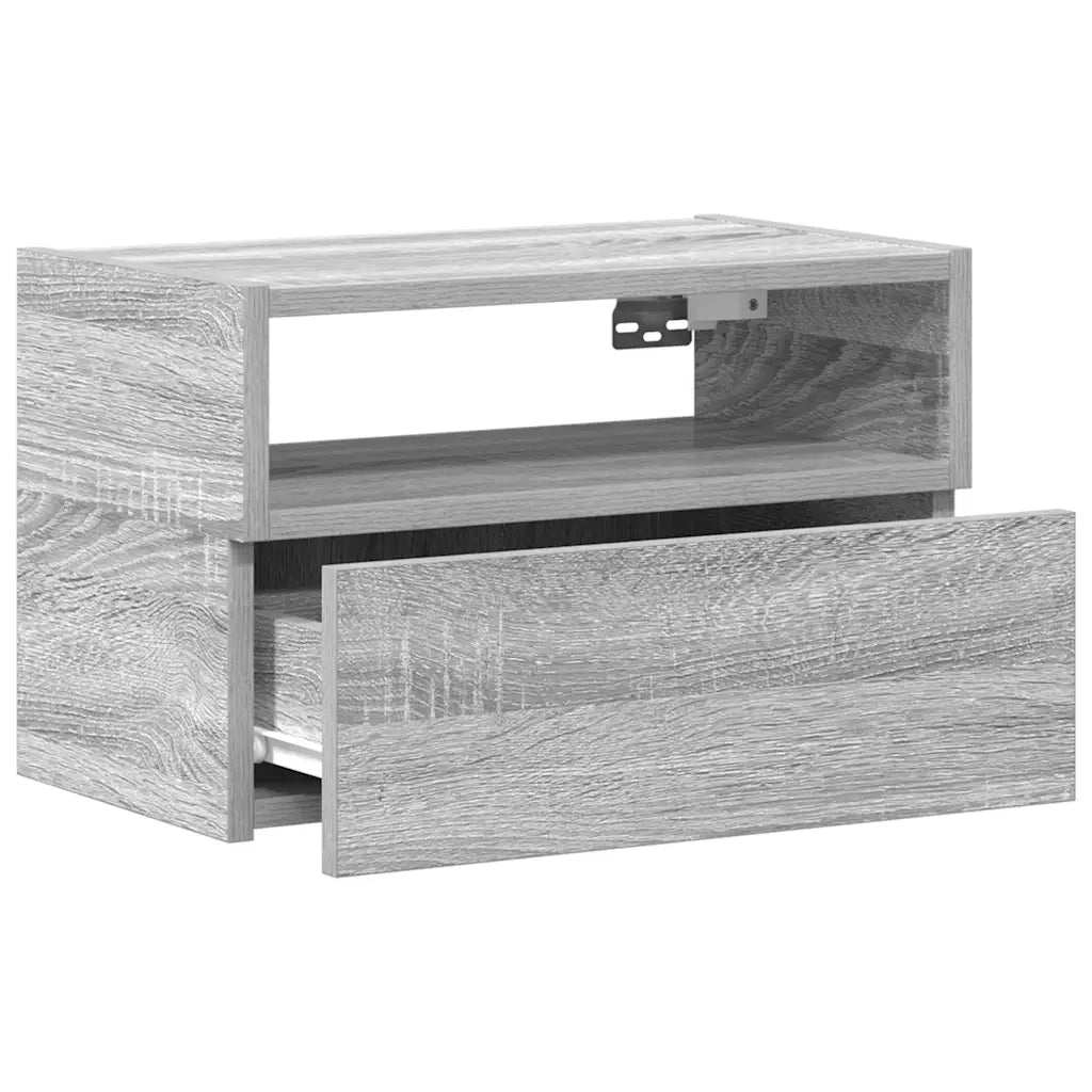 Comodino a Muro Grigio Sonoma 45x26x28,5 cm 858606