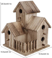 Casa per Uccelli 3 Livelli - Casa per Uccelli in Legno - Impermeabile - Decorativa - Sicura per Pulcini - Materiale Sostenibile - Cassetto per Nido