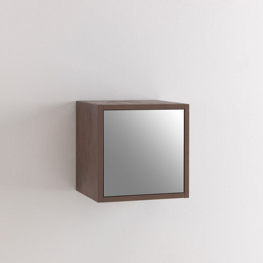 Pensile da Soggiorno 1 Anta 34x27x34 cm Specchio TFT Marte Pietra Marrone