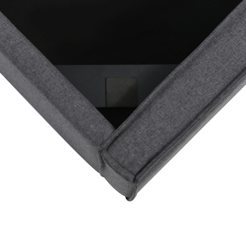 Letto imbottito idraulico 140x200 cm grigio con vano contenitore