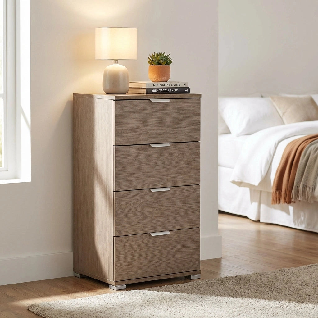 Cassettiera 4 cassetti in Legno Composito cm 45x28x85 - CONNOR