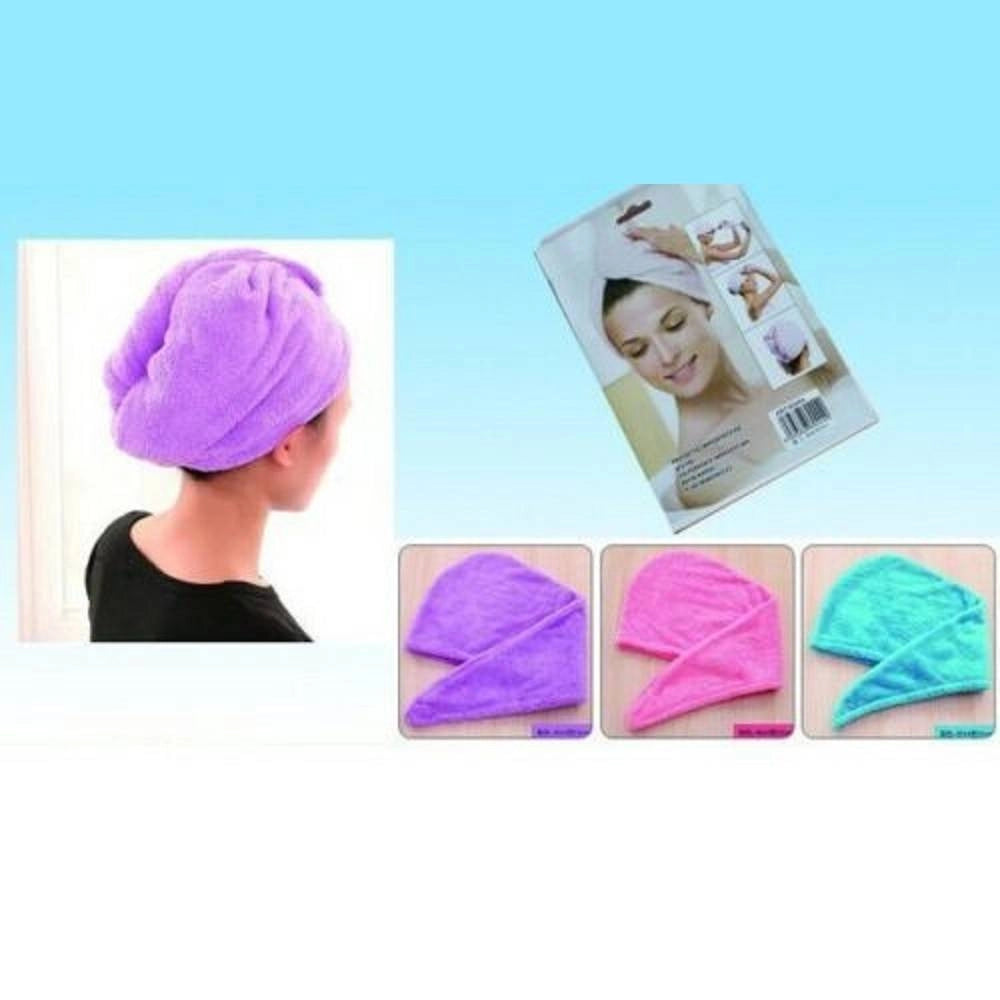 Trade Shop - Asciugamano Capelli Turbante Microfibra Shampoo Bagno Doccia Super Assorbenti -