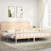 Giroletto senza Materasso-Struttura Letto 200x200 cm in Legno Massello di Pino 702231