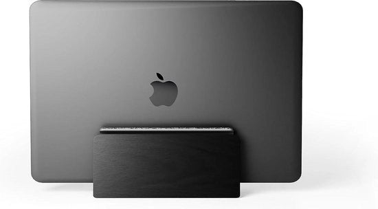 Piedistallo per laptop - Dock verticale in legno Nero legno Unica fessura