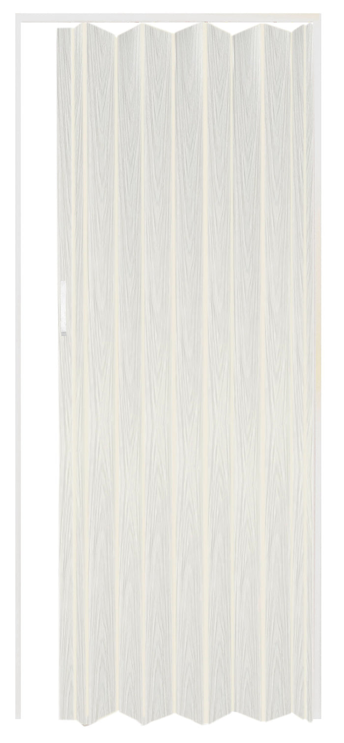 Porta a Soffietto da Interno 214x82 cm in PVC Chiusura Magnetica Bianco Venato