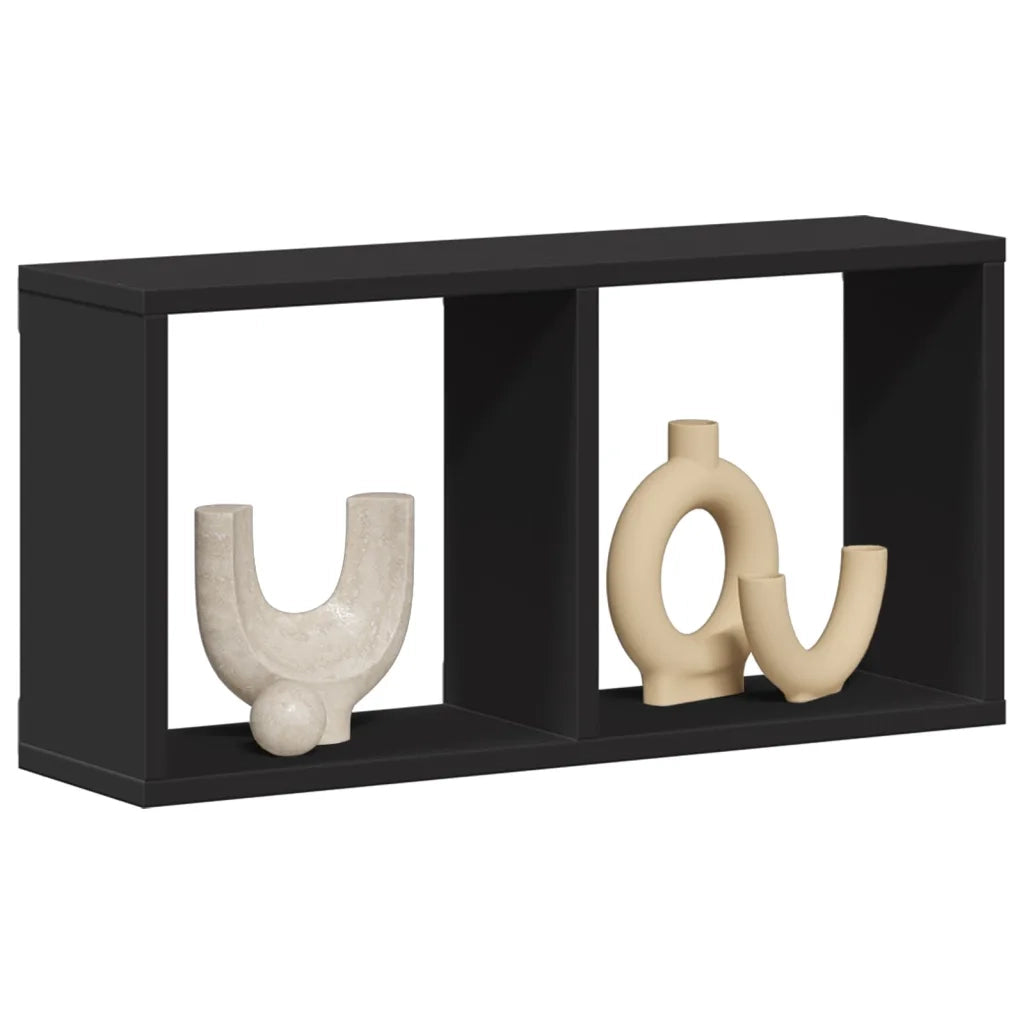 vidaXL Mobile a Parete 60x16x30 cm Nero in Legno Multistrato