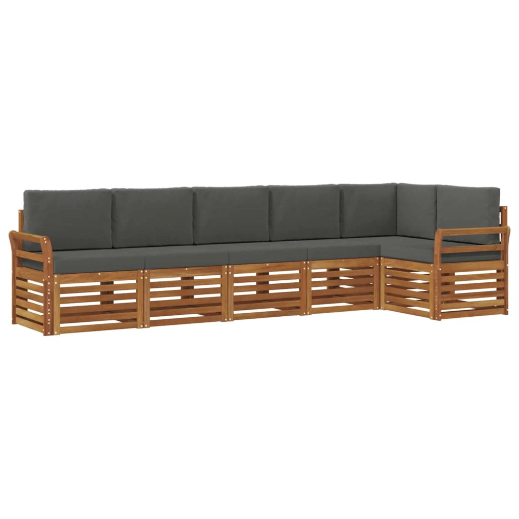 Set divano sezionale con cuscino 6 pcs Naturale e Antracite 3374892