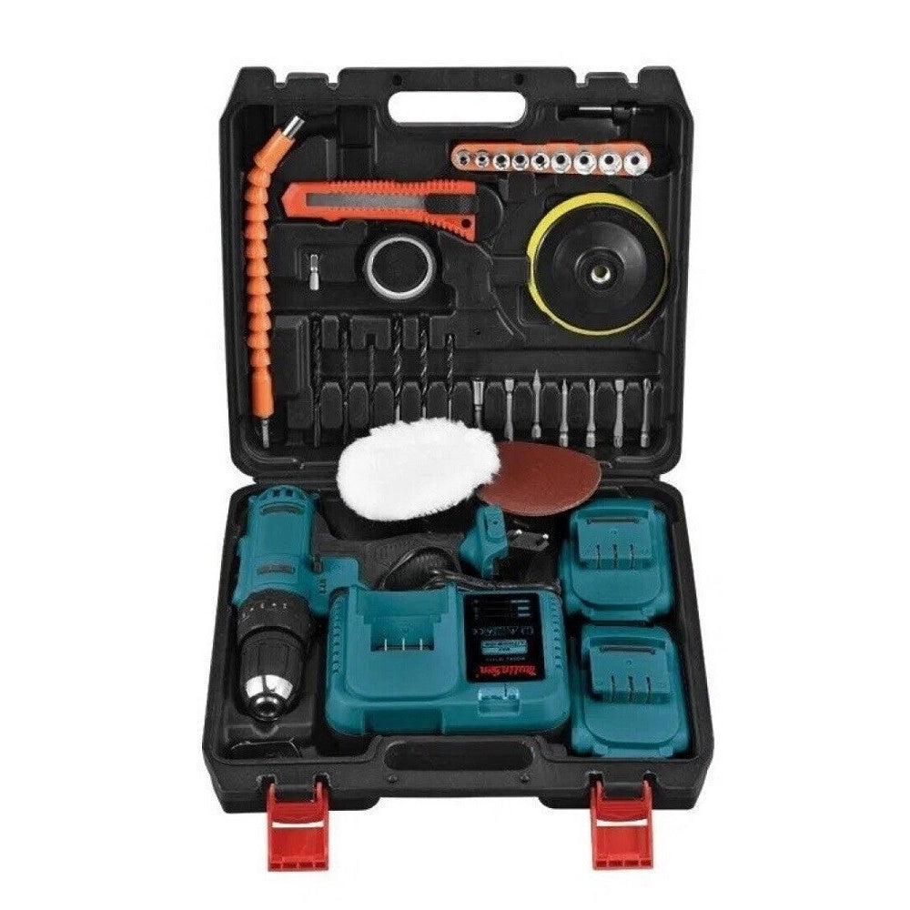 Trade Shop - Trapano Avvitatore A Percussione Doppia Batteria 48v 4ah + Accessori Mls0002 -