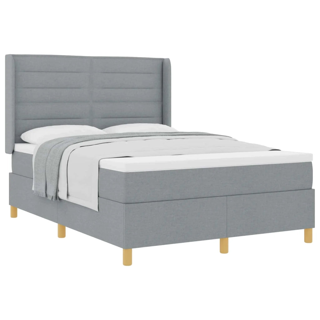 Letto a molle con materasso Grigio chiaro 140 x 190 cm Tessuto 3341763