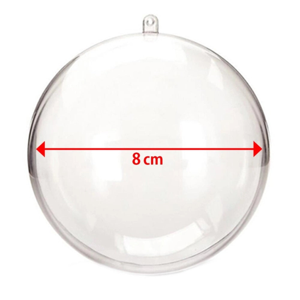 Trade Shop - Kit 6 Palline Trasparenti Da 8cm Con Temepere E Pennelli Decorazioni Natalizie -