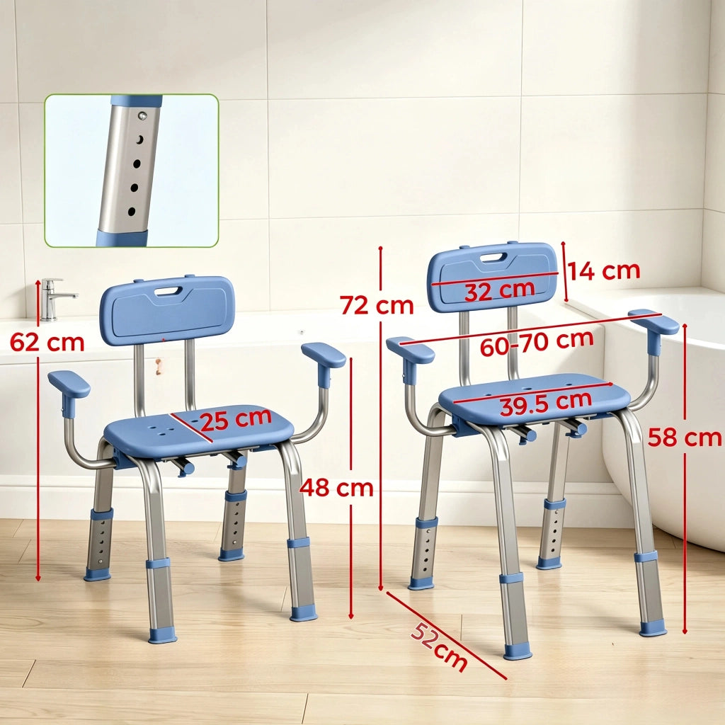 Sedia da doccia Sedia ergonomica da doccia con regolazione in altezza e sedile