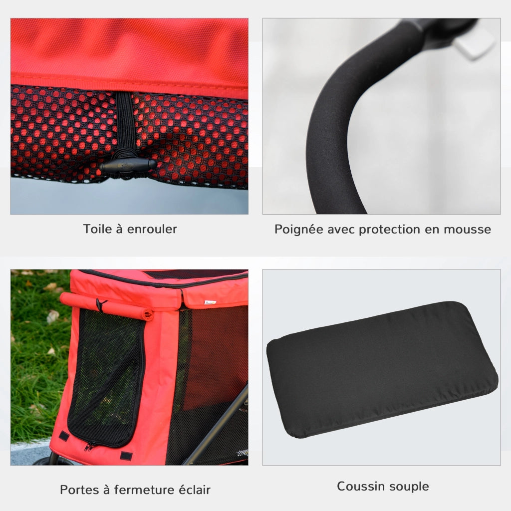 Trasportino pieghevole per animali ¨C zephmum ¨C rosso 102x62x105 cm