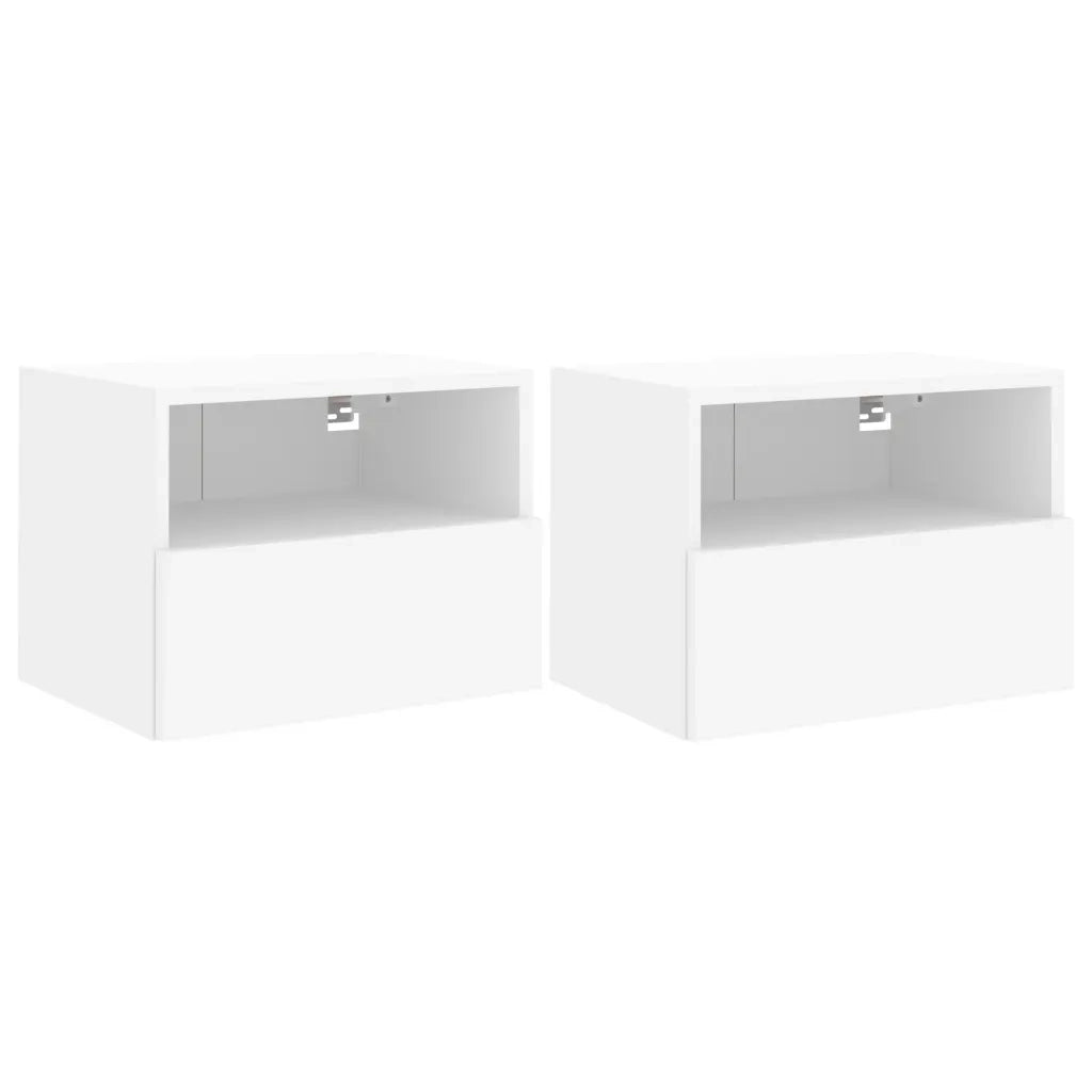 Mobili TV a Parete 2pz Bianchi 40x30x30 cm in Legno Multistrato 836841