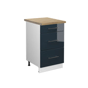 Mobiletto base per cucina Fame-Line Blu scuro lucido/Bianco 50 cm, AP Goldkraft Vicco