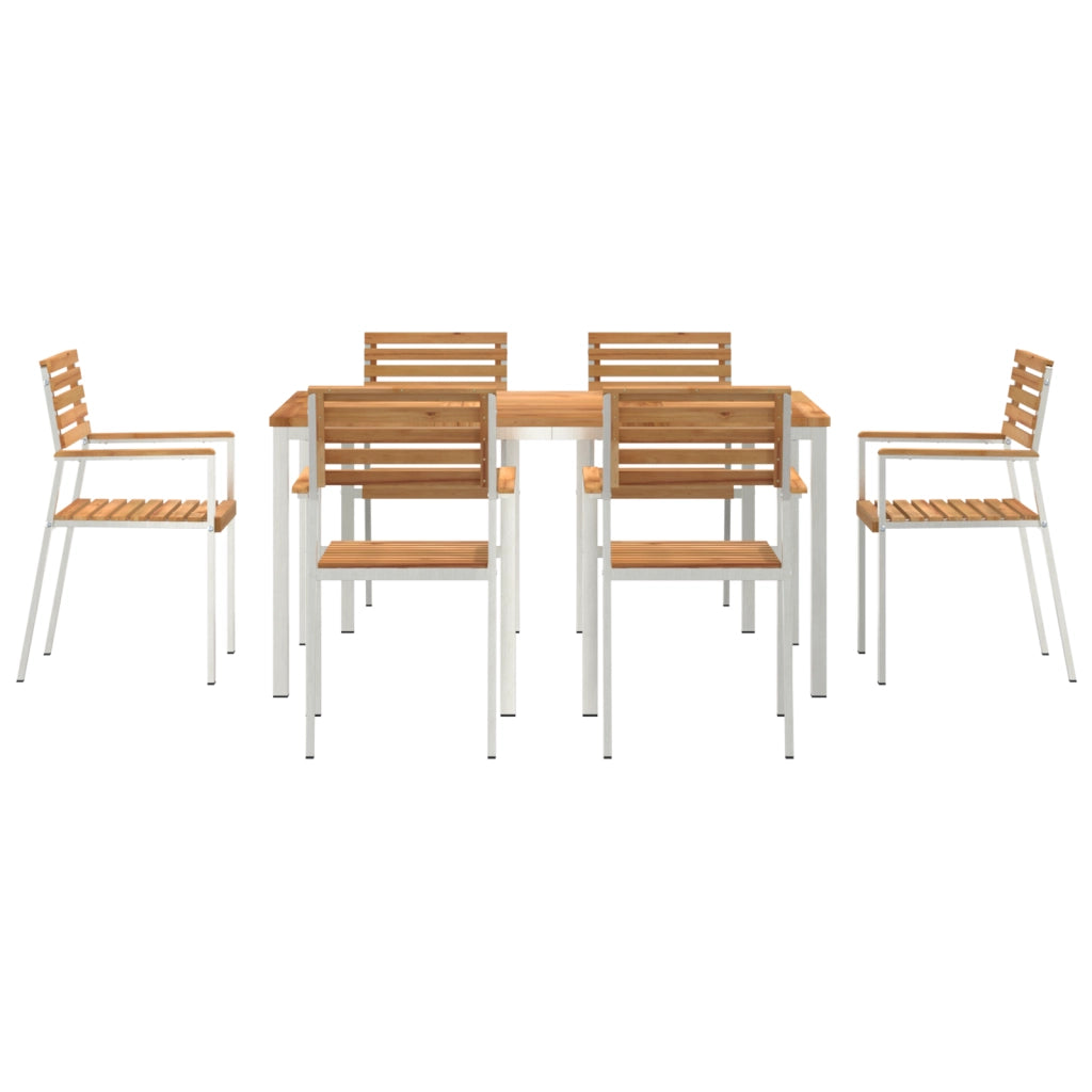Set Pranzo Giardino 7 Pezzi Legno Massello Teak