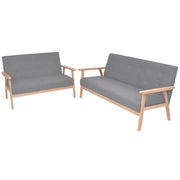 Set di Divani 2 pz in Tessuto Grigio Chiaro cod mxl 16048