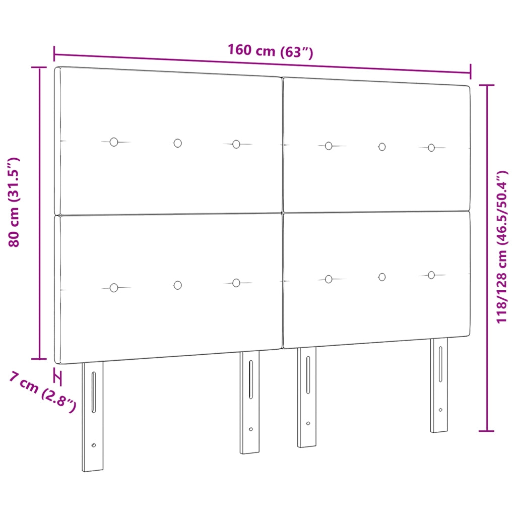 Testata LED  Nera 80 cm Tessuto