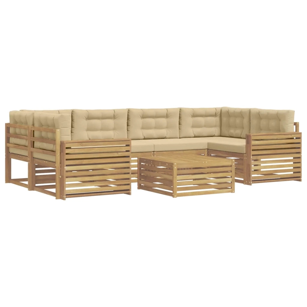 Set di divani da esterno 7 pcs Bianco e Beige 3390133