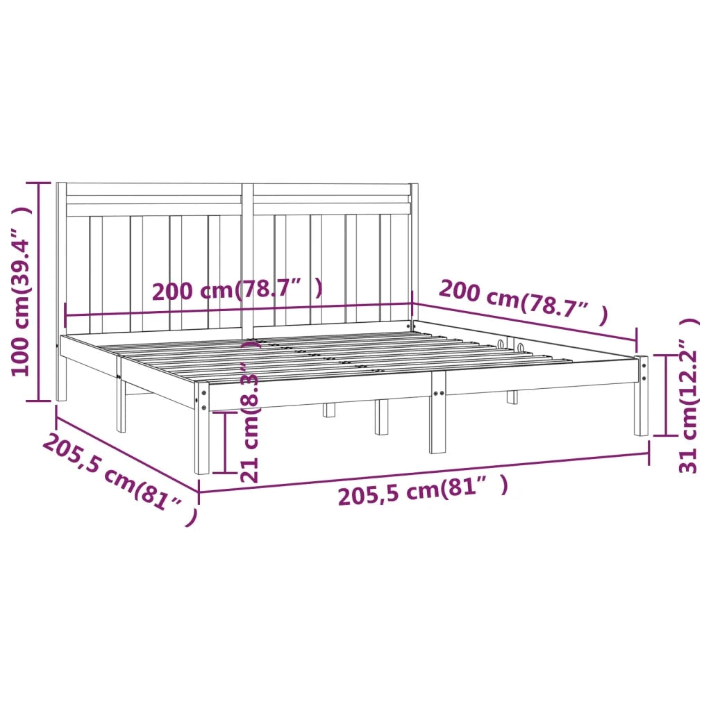 Giroletto Grigio in Legno Massello 200x200 cm 3105272